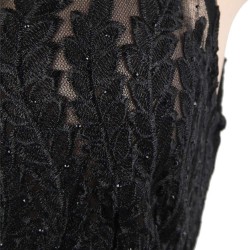 Black Sexy Luxury Rhinestone Embellished Lace Bodycon Dress
