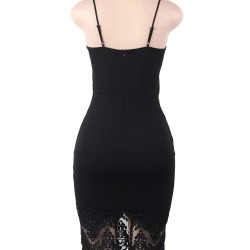 Sexy Women Black Embroidered Fashion Dress