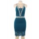 Sexy Women Dark Blue Embroidered Fashion Dress Sexy Women Dark Blue Embroidered Fashion Dress