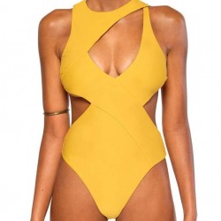 Solid Color High Quality Sexy Summer Women's One Piece Swimsuit