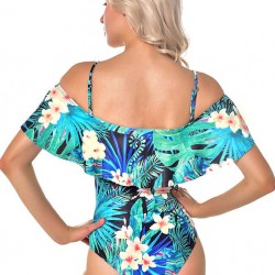 Free Floral Print Sexy Ruffled Summer Women's One-piece Swimsuit