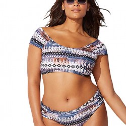 Plus Size Fashion Print Sexy Summer Women's Bikini Set