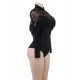 Black Lace Fringe Decoration Long Sleeve Teddy Black Lace Fringe Decoration Long Sleeve Teddy