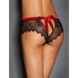 Plus Size Sexy Black Lace Red Silk Strappy Panty Plus Size Sexy Black Lace Red Silk Strappy Panty