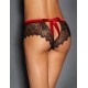 Plus Size Sexy Black Lace Red Silk Strappy Panty Plus Size Sexy Black Lace Red Silk Strappy Panty