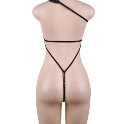 Club Bar Black Silk Bowknot Element Adult Sexy Lingerie 