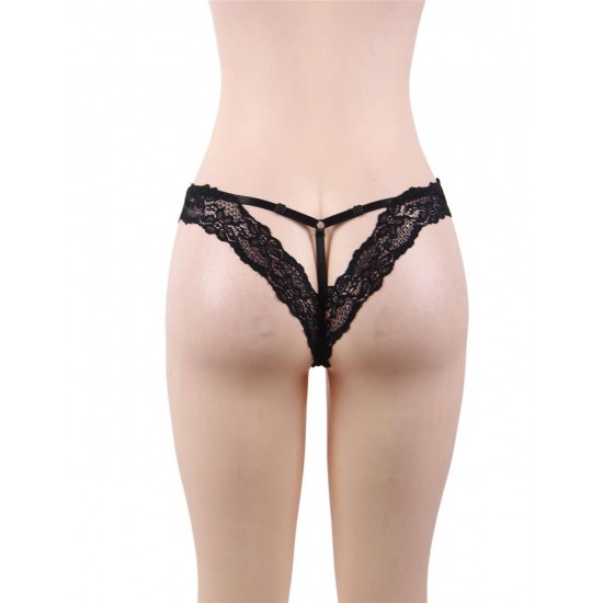 Plus Size Black Sexy Floral Lace Panty Plus Size Black Sexy Floral Lace Panty
