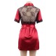 Plus Size Wine Red Silk Satin Lace Backless Sexy Women Kimono Home Pajamas Plus Size Wine Red Silk Satin Lace Backless Sexy Women Kimono Home Pajamas