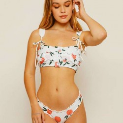 Lovely Ruffle Buttons Bikini Set