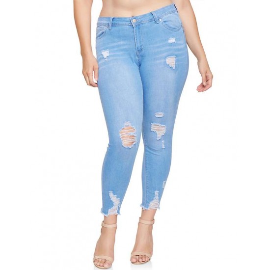 2XL-7XL Plus size High Quality Big Hip Sexy Girls Chic Shredded Jeans 2XL-7XL Plus size High Quality Big Hip Sexy Girls Chic Shredded Jeans