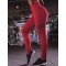 Red Women Yoga Pants Stripe Design Fitness pants