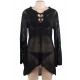 Long Sleeve Black Knitted Handmade Crochet Hollow Beach Dress Long Sleeve Black Knitted Handmade Crochet Hollow Beach Dress