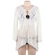 Long Sleeve White Knitted Handmade Crochet Hollow Beach Dress Long Sleeve White Knitted Handmade Crochet Hollow Beach Dress