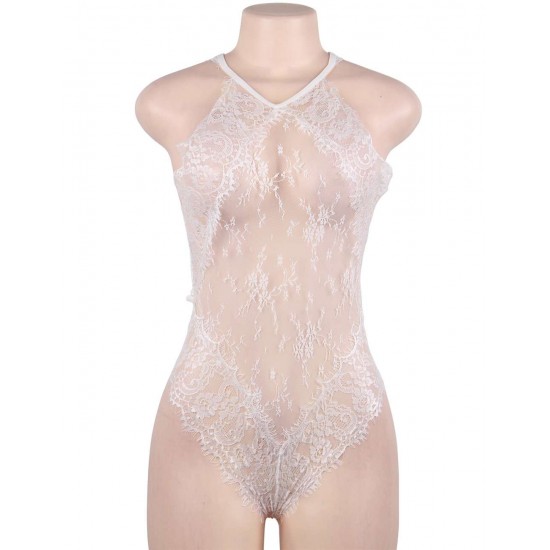 White High Quality Lace Sexy Hollow-out Conjoined Underwear White High Quality Lace Sexy Hollow-out Conjoined Underwear