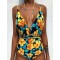 Deep V Tie Up Bathing Suit Monokini Multiple Wearing Way One Piece Swimsuit