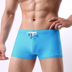 Men's Blue Swimming Trunks Jammers Endurance Quick Dry Swimming Trunks